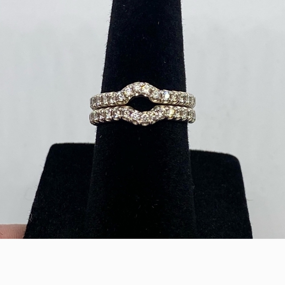 Neil Lane 14k White Gold Contour Diamond Bands-Signed ❤️ SALE